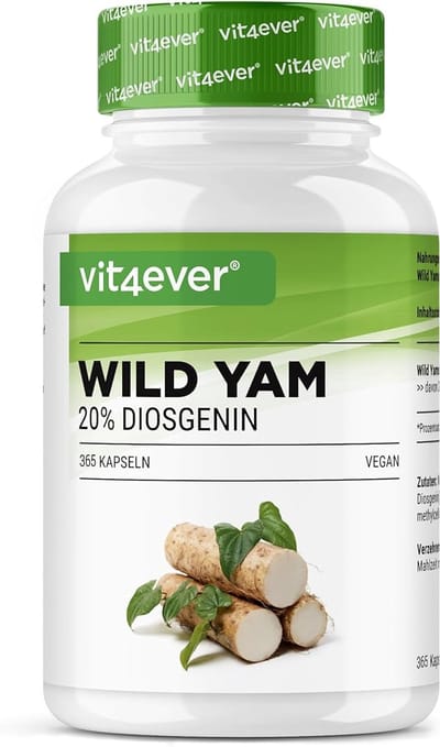 Vit4ever - Wild Yam Wortelextract - 365 Vegan Capsules - 880 mg - 20% Diosgenine - Hoogwaardige Mexicaanse Wild Yam