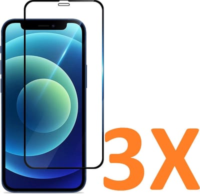 Screenprotector Glas - Full Tempered Glass Screen Protector - 3x Geschikt voor: Apple iPhone 12 Mini (5.4inch)