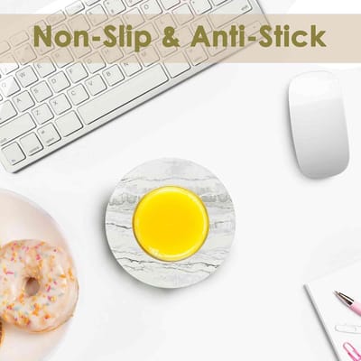 Coasters with Holder 6 Pcs Marble Style Ceramic Coasters Absorbent Abstract Coaster Set, 4 Inch Cup Mat for Each Cup - ShopVlot