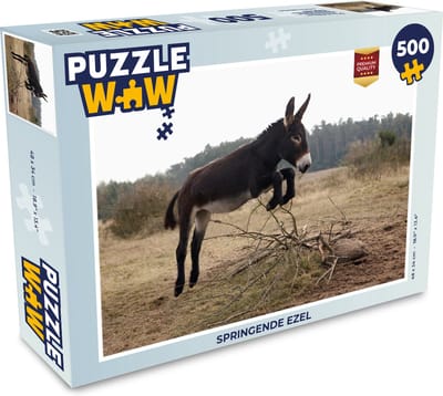 Puzzel Springende ezel - Legpuzzel - Puzzel 500 stukjes