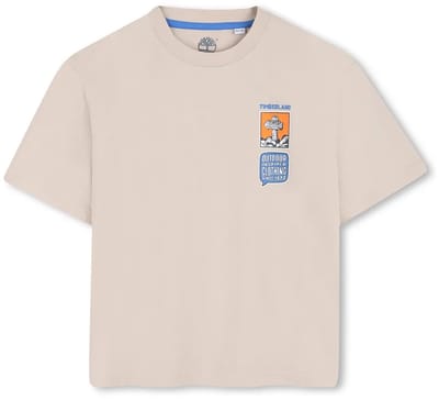 Timberland T60806 T-shirt Met Korte Mouwen Beige 8 Years Jongen