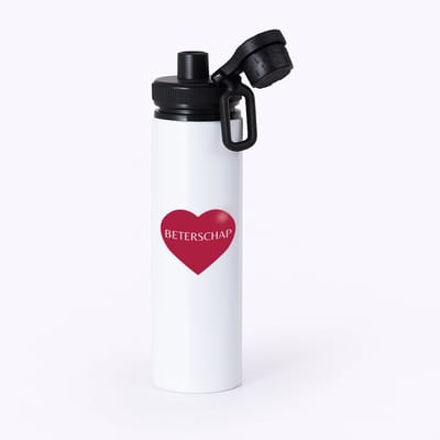 Hacebo® - Beterschap hartje waterfles met draaidop zwart - Beterschap - iemand die ziek is of iets gebroken heeft - ziek - koorts - snel beter worden - cadeau - beterschap cadeau - kado - gift - geschenk - water fles - 850ML
