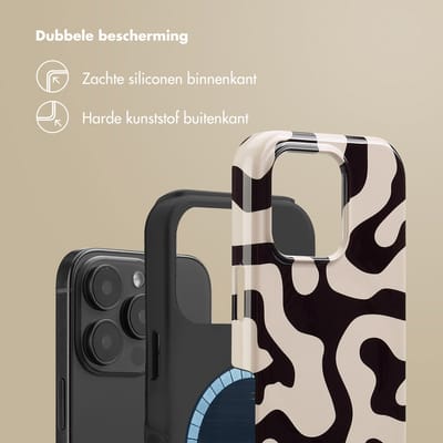 Selencia Hoesje - Geschikt voor Apple iPhone 16 Pro - Backcover geschikt voor MagSafe - Art Wave Black