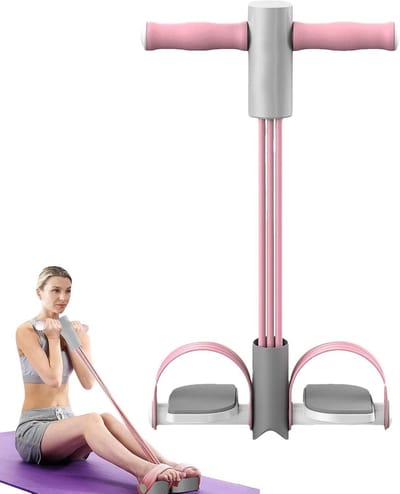 Yoga Pedaal Weerstandsband - Hometrainer Trekker - Full Body Training - Antislip Pedaalontwerp - 55 cm - Roze
