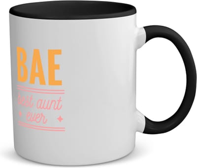Akyol - beste tante ever koffiemok - theemok - zwart - Tante - uw tante - liefste tante - verjaardag - cadeau - kado - bedankje - 350 ML inhoud