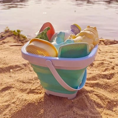 1/11 STuks Strand Zand Speel Water Set Opvouwbare Emmer Zomer Speelgoed voor Kinderen Kinderen Buitenspel Zandbak Accessoires Willekeurige Kleur