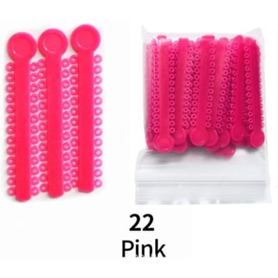 1040 Stuks Kleurrijke Orthodontische Elastische Bandjes Latex Ligatuur Ties Voor Tandheelkundige Beugels 40 Gemengde Kleuren roze