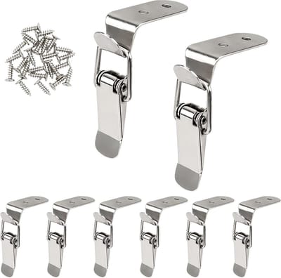 Spring Toggle Lock - Box Latch Toggle - Kast Deur Sluiten - 90 Graden Haaks Ontwerp - 8 stuks - Zilver