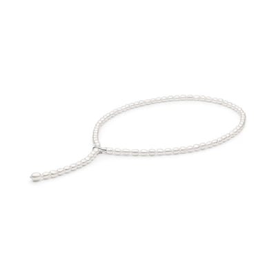 Gaura -Parelcollier met rijstvormige parels – Lengte 50 cm – Diameter 4,5–5 mm – Verstelbare sluiting