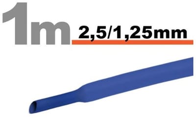 20× 1 Meter Krimpkous Blauw 2,5 / 1,25 mm – 20 Stukken Van 1 Meter – Warmtekrimpbuis Voor Isolatie En Kabelbescherming – Geschikt Voor Elektrische Installaties En Reparaties [11020K]