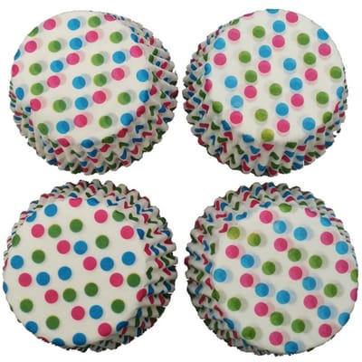 100 Stuks Mini Cupcake Vormpjes Muffin Papieren Bekertjes Hittebestendig Stippenprint Bakvormpjes gray