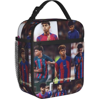 Lamine Y-Yamal Geïsoleerde Lunchtas Groot Voetbal Voetbal Herbruikbare Thermische Tas Lunchbox Tote School Reis Voedseltas One Size
