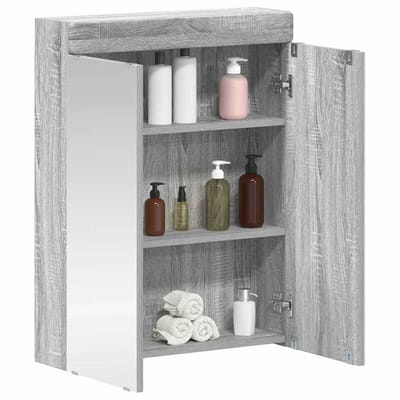 vidaXL - Badkamerspiegelkast - TULUM - Grijs - Sonoma - 60 - x - 16,5 - x - 78 - cm