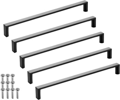 SOTECH verpakking van 5 meubelgrepen BLACKLINE XI BA 224 mm mat zwart (lengte 231 mm, breedte 12 mm, hoogte 27 mm) design aluminium handgreep