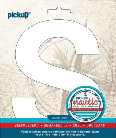 Pickup Nautic plakletter 150mm wit S