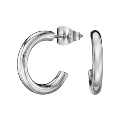 Traveller Oorringen - Oorbellen Dames - Zilverkleurig - Ring - Edelstaal - Ø 15 mm - Oorstekers - 166336