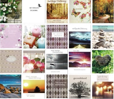 Condoleance Kaarten - Gevouwen Wenskaarten - Kaarten Versturen - Inclusief Enveloppen - 12 x 11cm