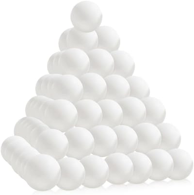 50 Stuks Witte Tafeltennisballen van Plastic voor Training, Versieringen en Amusement