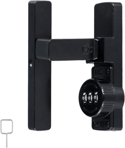 Sliding door lock - 90° door latch - password lock - zinc alloy - door latch with screws and glue - door latch for bearings - shed doors - garden gates