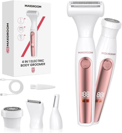 Elektrische Vrouwen Shaver 4-in-1 voor Bikini, Gezicht en Lichaam - Nat & Droog Gebruik
