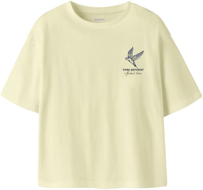 NAME IT - NKFFRANCINE SS RLX TOP BOX - Meisjes - T-shirts - geel - maat 122/128