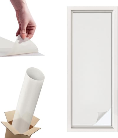 Tulup Raamfolie Anti inkijk - Delicaat grijsachtig wit Privacy Folie Raam - 50x146 cm - Wit Anti inkijk Folie - Raamfolie Tegen inkijk Glas in Lood - Voor de badkamer, slaapkamer, hal - Raamfolie Zonwering