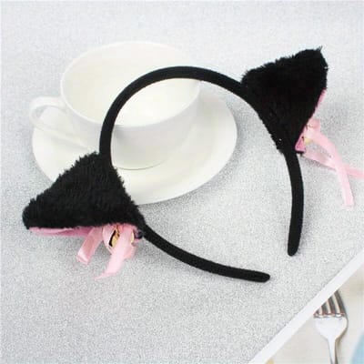 Joli bandeau en peluche avec oreilles de chat pour déguisement de cosplay, accessoire pour cheveux, idéal pour une soirée, un club ou un bar white