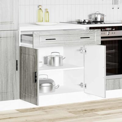 vidaXL - Onderkast - "Porto" - bewerkt - hout - grijs - sonoma - eiken