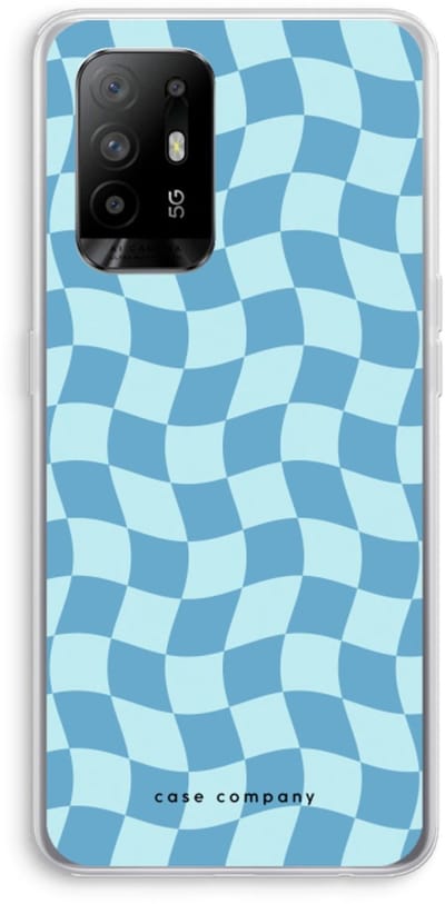 Case Company® - Hoesje geschikt voor Oppo A94 5G hoesje - Grid Blauw - Soft Cover Telefoonhoesje - Bescherming aan alle Kanten en Schermrand