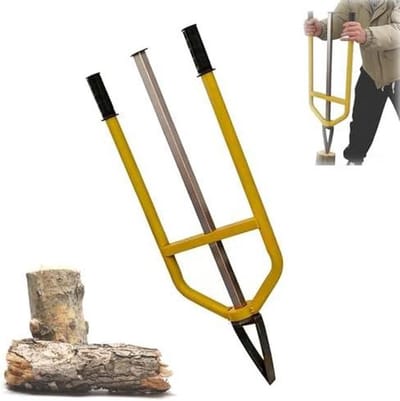 Handmatige Houtklover - Kloofgereedschap Brandhout - Brandhout Voorbereiden - Traagheidsprincipe Ontwerp - 99 cm - Geel
