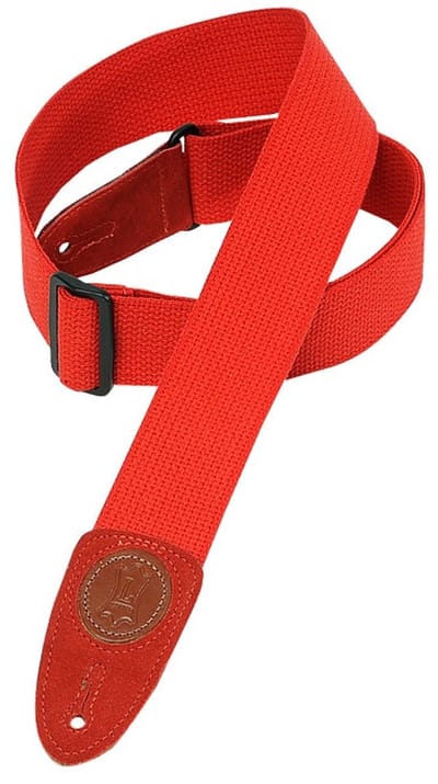 Levys Leathers MSSC8-RED katoenen gitaarband, rood