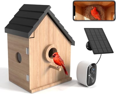 Famanu – Vogelvoederhuis voor buiten: vogelhuisje voor buiten - drinkbak wilde vogels IP66 - kind ouder geschenken van vogelliefhebbers