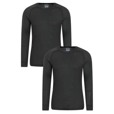 Mountain Warehouse Heren Talus Base Layer Top (Set van 2) (Donkergrijs)