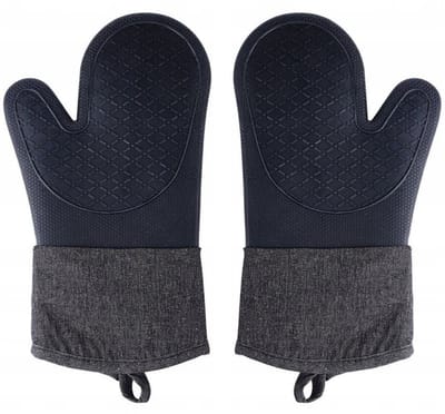 Svenska Living Ovenwant - 2x - siliconen - denim zwart - 18 x 33 cm