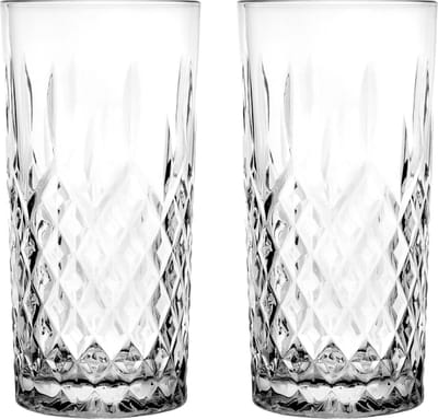Glasmark Longdrinkglazen - 12x - Diamond - 350 ml - glas - waterglazen - sap/water/mixglazen