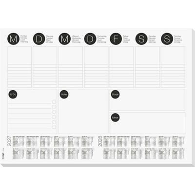 Sigel H7506 Bureau onderlegger 2-jaarskalender, Weekplanner 2027, 2028 (b x h) 42 cm x 29.70 cm 30 vellen 1 stuk(s) H7506
