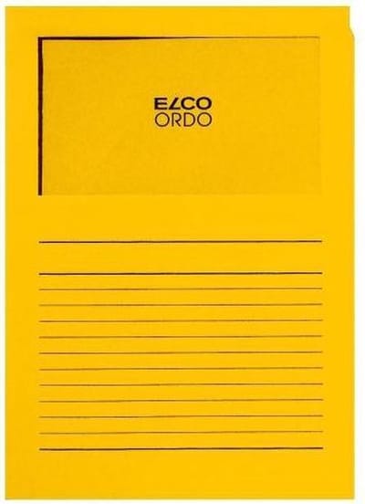 Elco Ordo Cassico L-map met venster A4 100 stuks 220 x 310 mm goudgeel