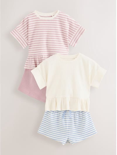 Next - Meisjes - T-shirt en shorts verpakking van 2 stuks - Roze