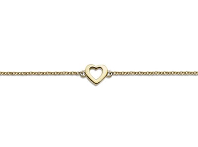 JWLS4U XB001G XoXo Armband Heart zilver goudkleurig 16-19 cm