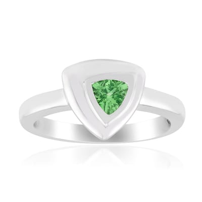 Cavill - Zilveren ring met AAA Keniaanse tsavoriet - 925 sterlingzilver - 0,196 ct triljant geslepen - Elegante moderne handgemaakte ring met bezel