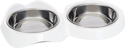 Catit Dubbele Voerbak - Kattenvoerbak - 32x17.5x6 cm Wit