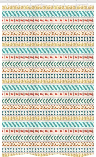 ABAKUHAUS Douchegordijn Geometrisch Multicolor 120x180 cm – Boho-stijl