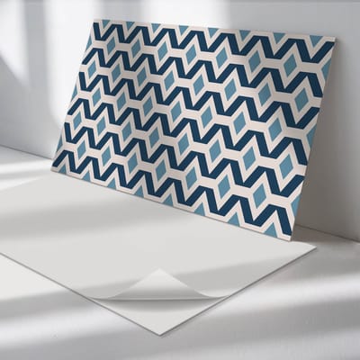 Wallfluent Vinyl Wandpaneel - Geometrisch ruitpatroon Zelfklevende Wandbekleding - 100 cm x 50 cm - Marine Vinyl Wandpaneel - 1 stuk - Rechthoekig Wandbekleding Vinyl - Patroon Wandpaneel - Wandpaneel PVC - Wandpaneel Keuken en Badkamer