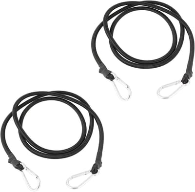 Extra Lange Bungee Touwen van 2 Meter met Karabijnhaak, Duurzaam Elastisch Touw voor Camping, Fietsen en Bagagevervoer