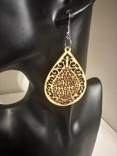 Vintage houten stijl oorbellen | Make up | Parfum | Moederdag | Verjaardagscadeau| Cadeautje| Valentijnsdag| Kado | sieraden | vaderdag | oorbellen | oorsieraden