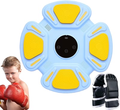 Muziek Boksmachine - Fitness Boksen - Thuis Workout - Draadloze Muziekconnectie - 35x35x10 cm - Blauw