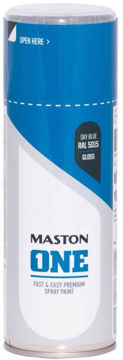 Maston ONE - spuitverf - hoogglans - hemelsblauw (RAL 5015) - 400 ml - spuitbus verf