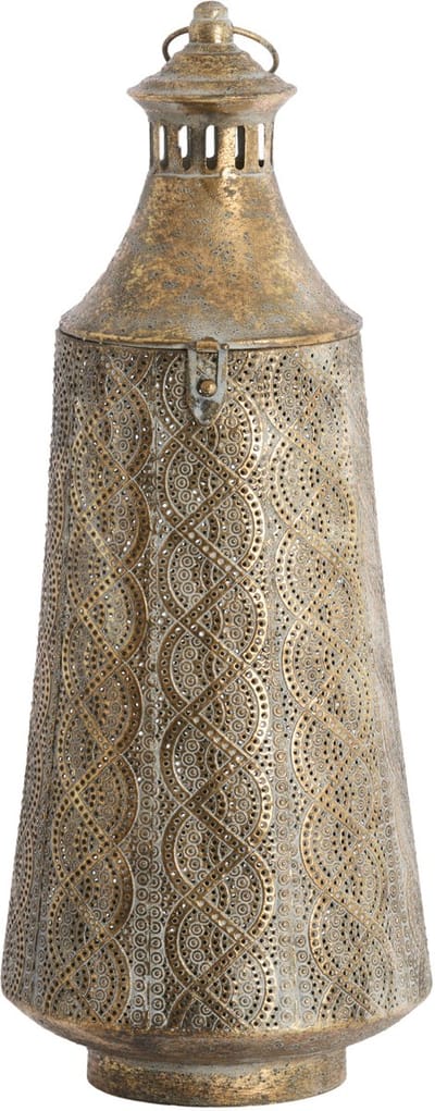 Light & Living kleiner windlicht SANYA bruin goud – Ø21x45 cm