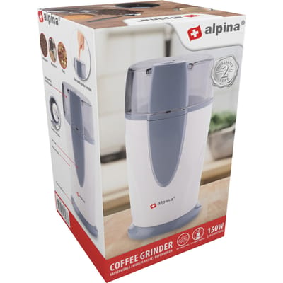 Alpina Koffiemolen Elektrisch - 150 Watt - Maler voor Koffiebonen, Zaden, Granen en Noten - 65 Gram per Keer - Anti-Slip Pootjes
