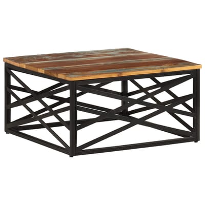 vidaXL - Salontafel - 68x68x35 - cm - massief - gerecycled - hout